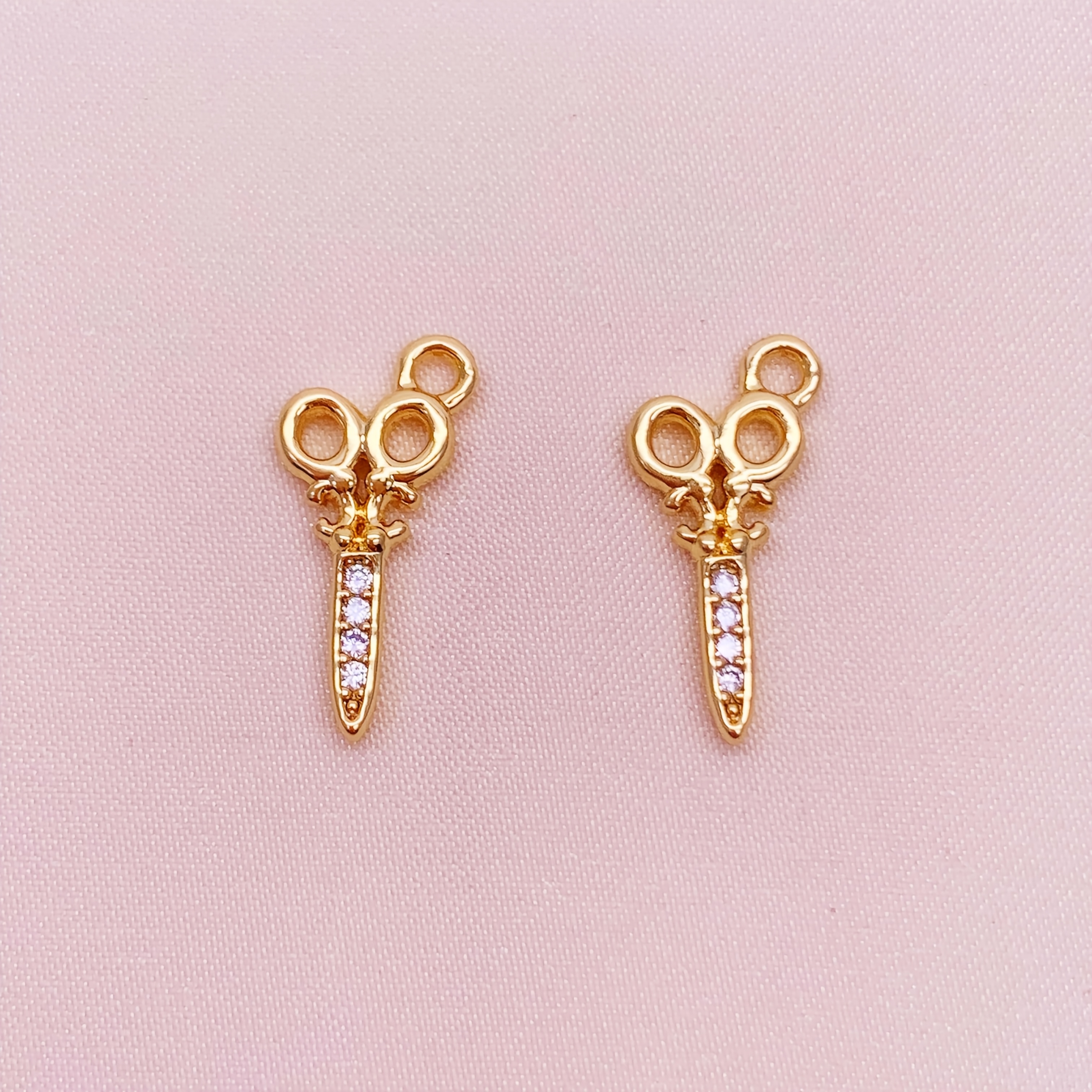 3pcs Scissor Design 18K Gold Plated Jewelry Pendant Set